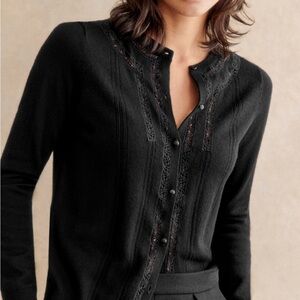 NWT Sézane Eleanor cardigan, black, S